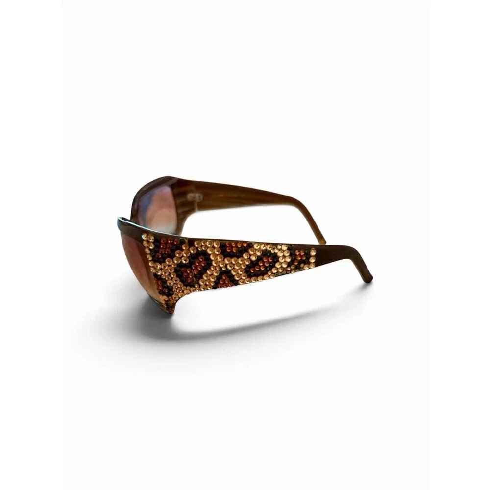 Jimmy Crystal GL888 Sunglasses Swarovski Crystal Leopard plastic frame